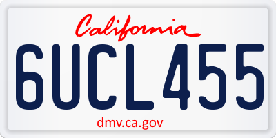 CA license plate 6UCL455