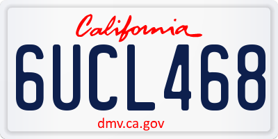 CA license plate 6UCL468