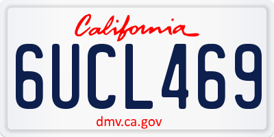 CA license plate 6UCL469
