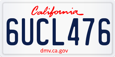 CA license plate 6UCL476