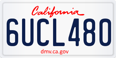 CA license plate 6UCL480
