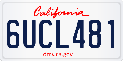 CA license plate 6UCL481