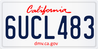 CA license plate 6UCL483