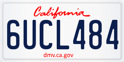CA license plate 6UCL484