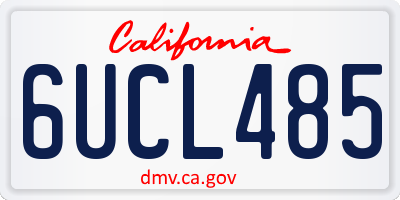 CA license plate 6UCL485
