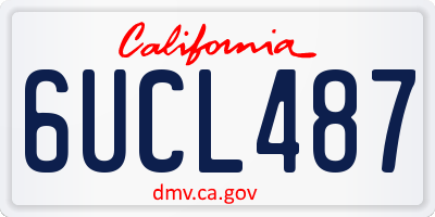 CA license plate 6UCL487