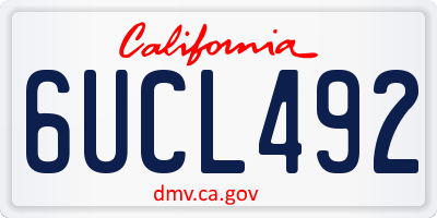 CA license plate 6UCL492