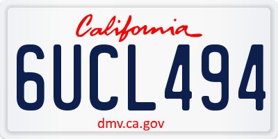 CA license plate 6UCL494