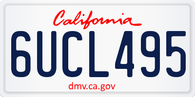 CA license plate 6UCL495