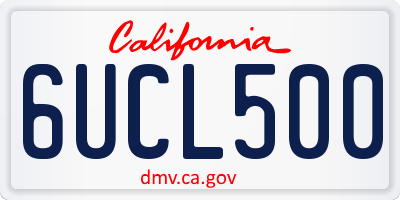 CA license plate 6UCL500