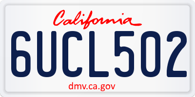 CA license plate 6UCL502