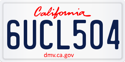 CA license plate 6UCL504