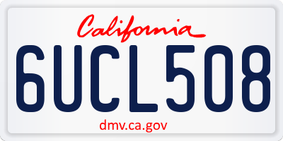 CA license plate 6UCL508