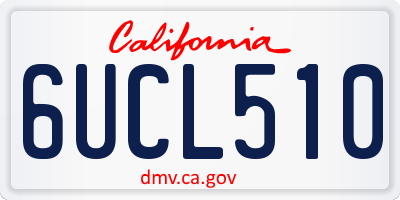 CA license plate 6UCL510