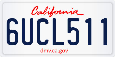 CA license plate 6UCL511