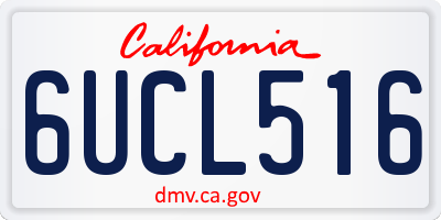 CA license plate 6UCL516