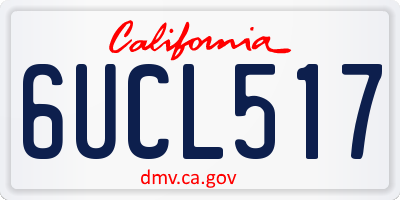 CA license plate 6UCL517