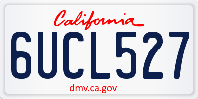 CA license plate 6UCL527