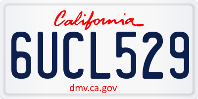 CA license plate 6UCL529