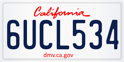 CA license plate 6UCL534