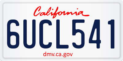 CA license plate 6UCL541