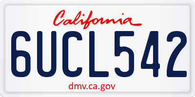 CA license plate 6UCL542