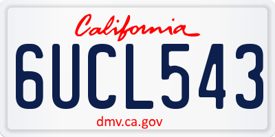 CA license plate 6UCL543
