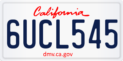 CA license plate 6UCL545