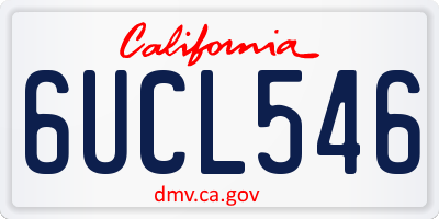 CA license plate 6UCL546