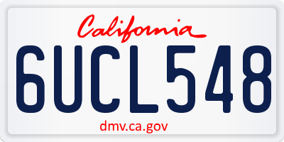 CA license plate 6UCL548