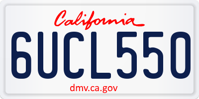 CA license plate 6UCL550