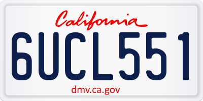 CA license plate 6UCL551