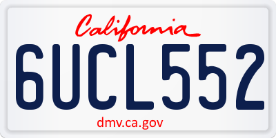 CA license plate 6UCL552