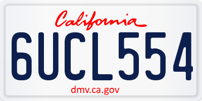 CA license plate 6UCL554