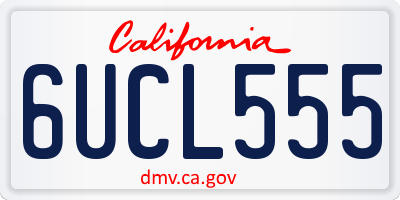 CA license plate 6UCL555