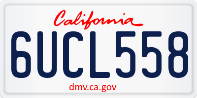 CA license plate 6UCL558