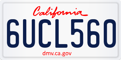 CA license plate 6UCL560