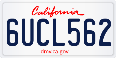 CA license plate 6UCL562