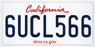 CA license plate 6UCL566