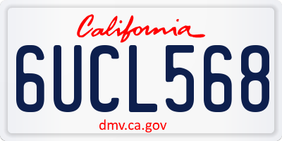 CA license plate 6UCL568