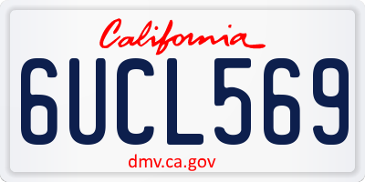 CA license plate 6UCL569