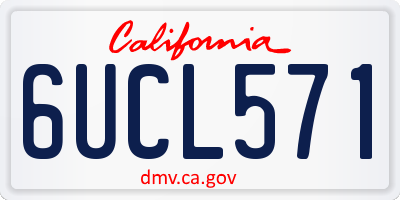 CA license plate 6UCL571