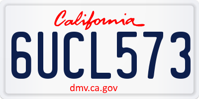 CA license plate 6UCL573