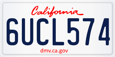 CA license plate 6UCL574