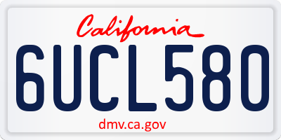 CA license plate 6UCL580