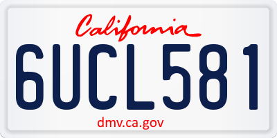 CA license plate 6UCL581