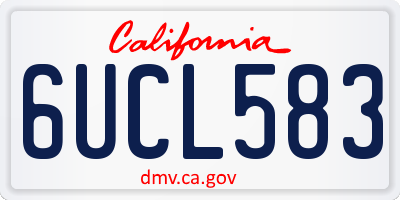 CA license plate 6UCL583