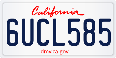 CA license plate 6UCL585