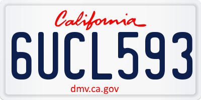 CA license plate 6UCL593