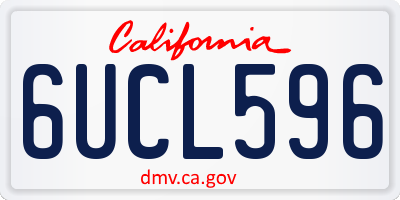 CA license plate 6UCL596